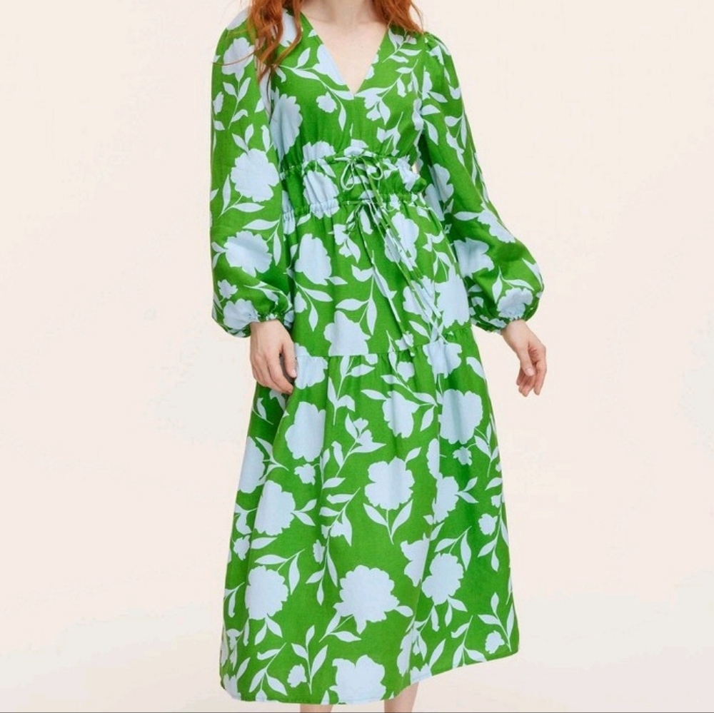 NWT, kate spade new york x Target, Classic Rose Linen Long Sleeve Maxi Dress, XL